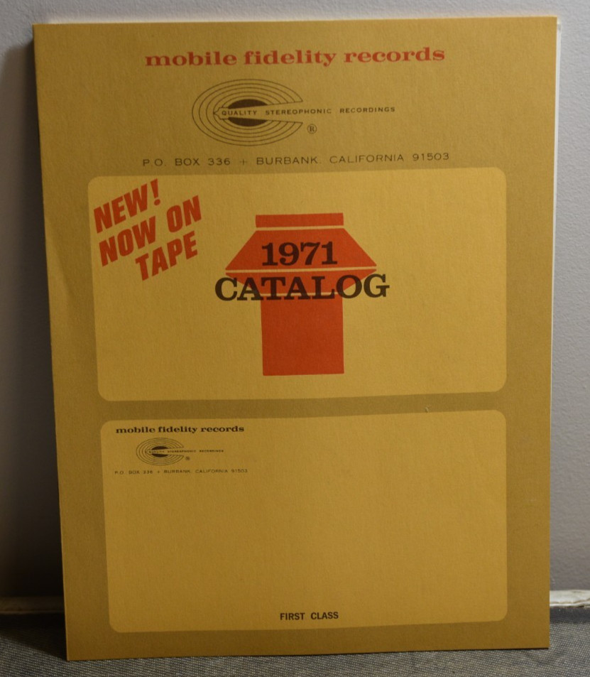1971 MOBILE FIDELITY RECORDS Catalog Tape Record LP MFSL Audiophile