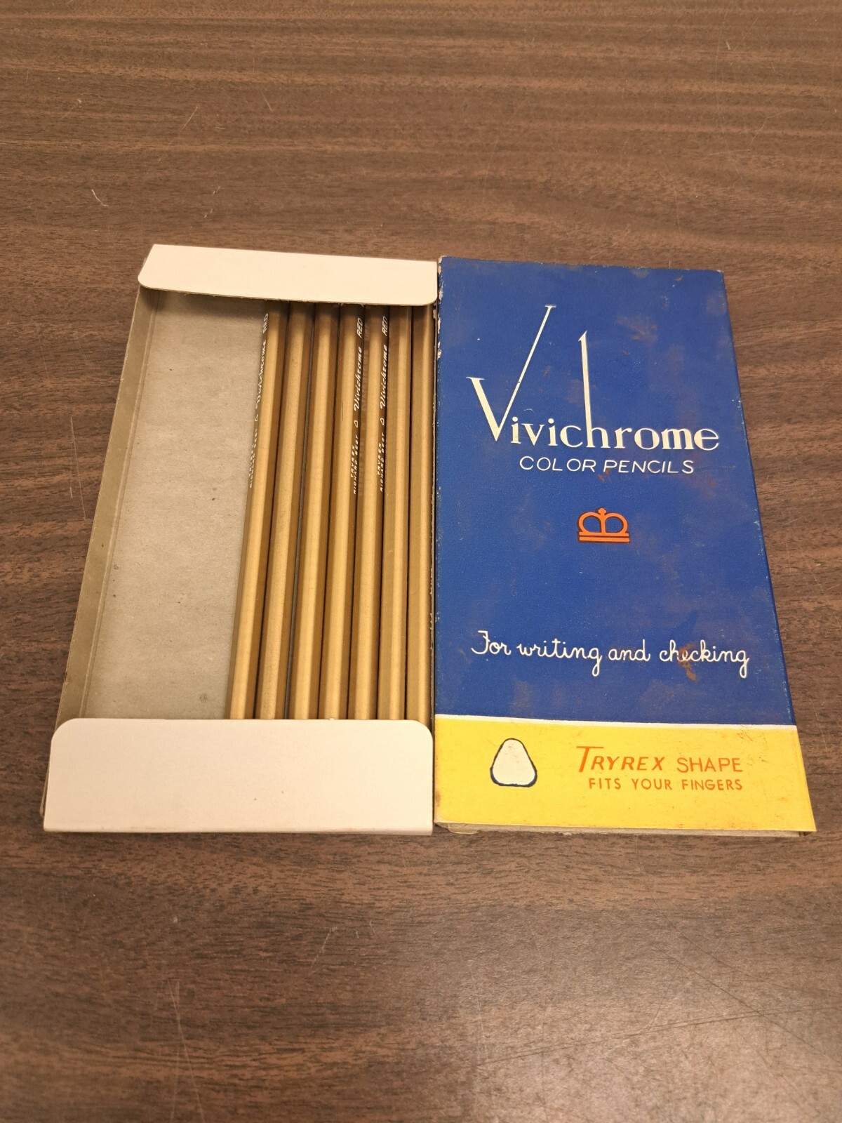 Vintage Lot of 7 Vivichrome Richard Best Red Pencils Unused Tryrex Shape w Box Vintage Lot of 7 Vivichrome Richard Best Red Pencils Unused Tryrex Shape w Box