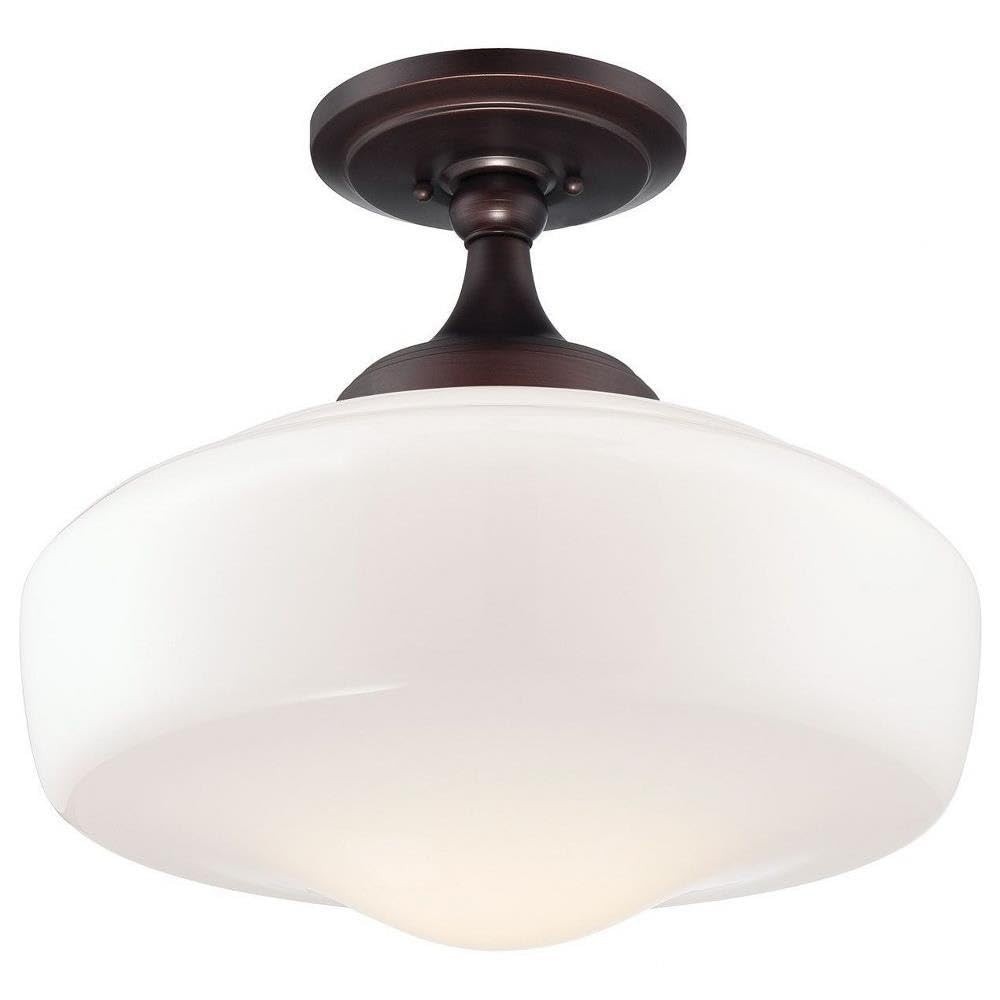 Minka Lavery 2259-576 Brushed Bronze Glass Semi Flush Ceiling Light Minka Lavery 2259-576 Brushed Bronze Glass Semi Flush Ceiling Light