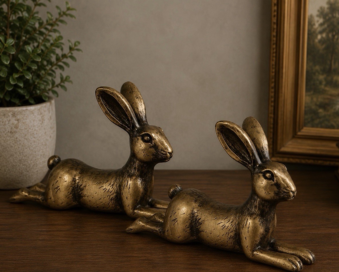 Pair Of Antique Gold Bunny Rabbit Bookends Vintage Style Bookends Shelf Sitter Pair Of Antique Gold Bunny Rabbit Bookends Vintage Style Bookends Shelf Sitter