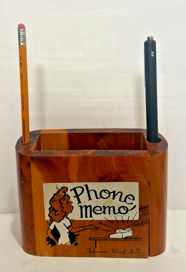 Vintage J B Deere Cedarcraft S.F. Bay Souvenir Phone Memo Ren Holder VGC Vintage J B Deere Cedarcraft S.F. Bay Souvenir Phone Memo Ren Holder VGC