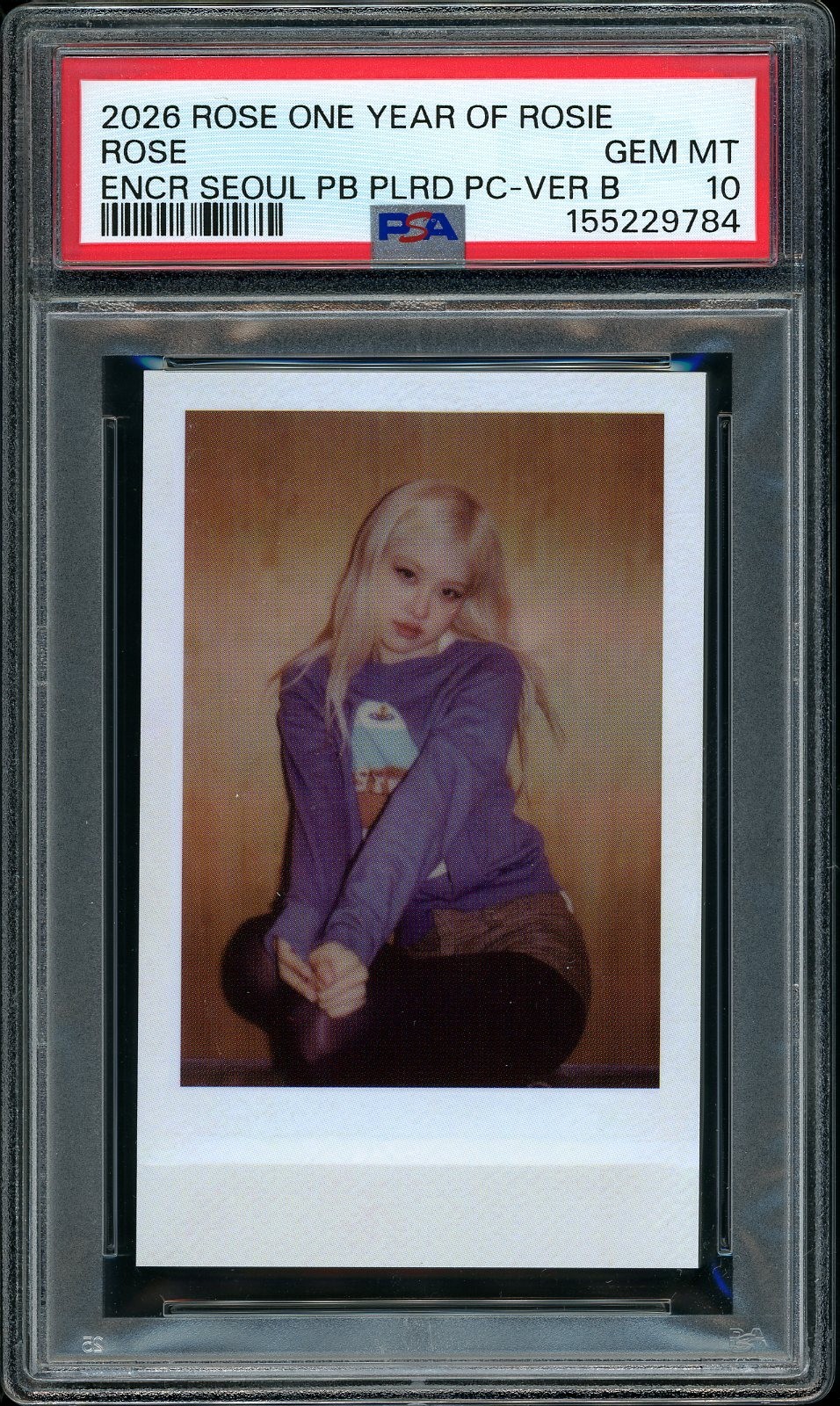 Blackpink Rose One Year of Rosie Encore Seoul Polaroid Version B PSA 10 GEM MINT Blackpink Rose One Year of Rosie Encore Seoul Polaroid Version B PSA 10 GEM MINT