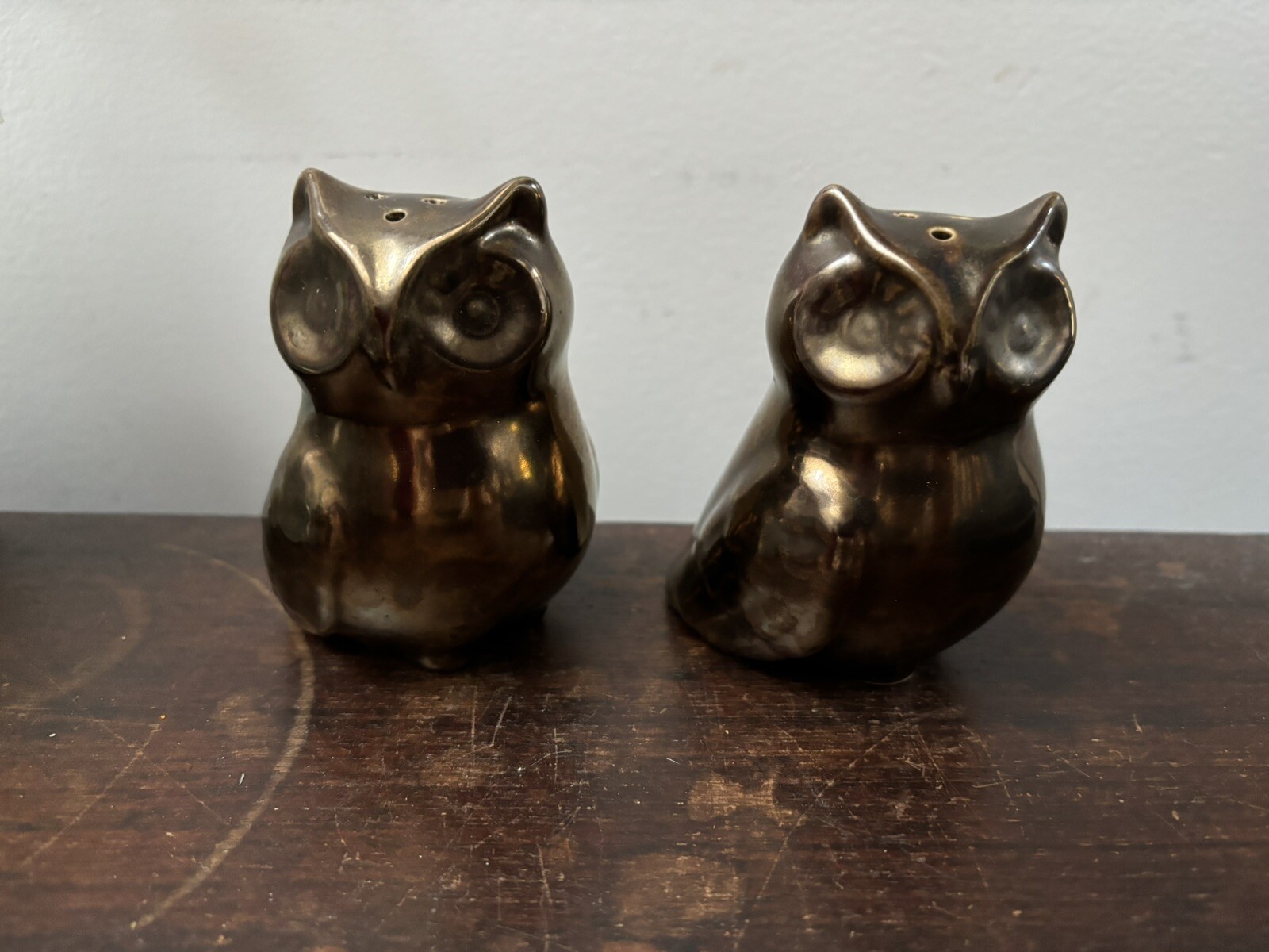 Owl Shaped Porcelain Salt & Pepper Shakers