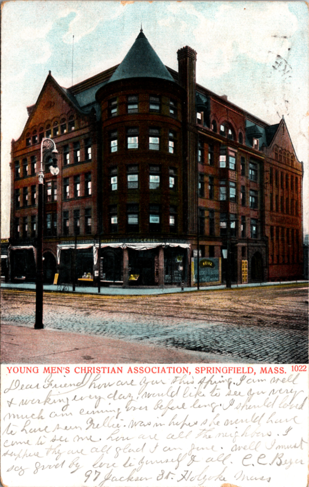 Young Men\'s Christian Association Springfield Massachusetts Vintage Postcard
