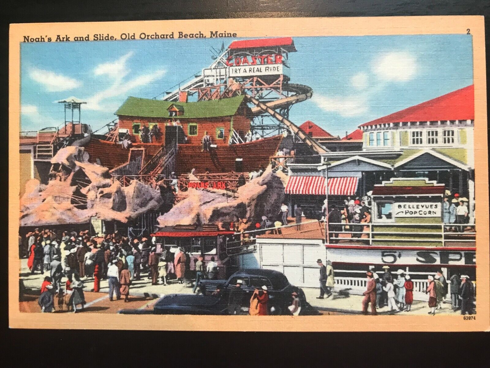 Vintage Postcard 1930-1945 Noah's Ark Slide Old Orchard Beach York Maine (ME)