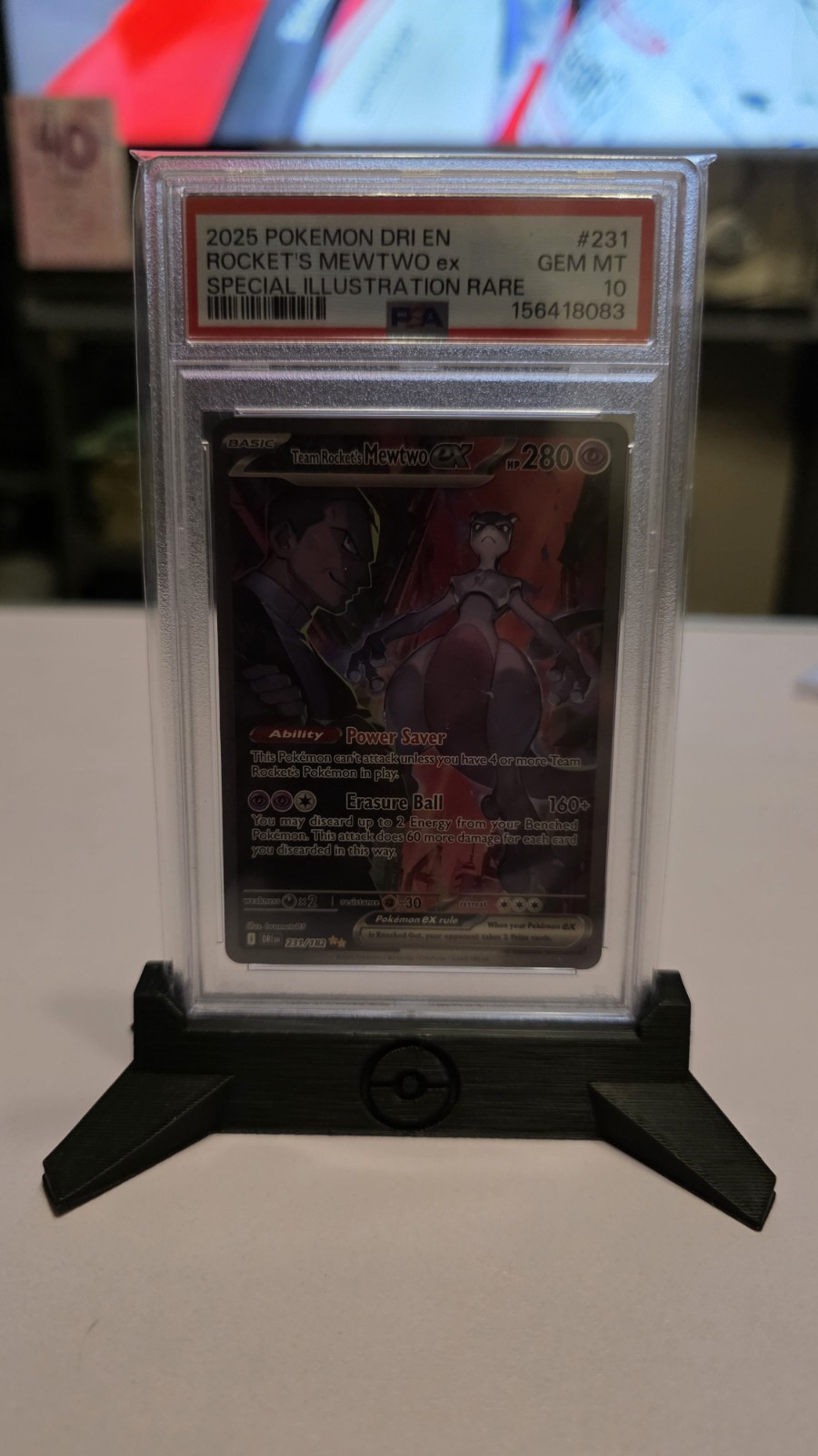 Pokémon TCG Team Rocket\'s Mewtwo EX Destined Rivals 231/182 PSA 10 Pokémon TCG Team Rocket\'s Mewtwo EX Destined Rivals 231/182 PSA 10