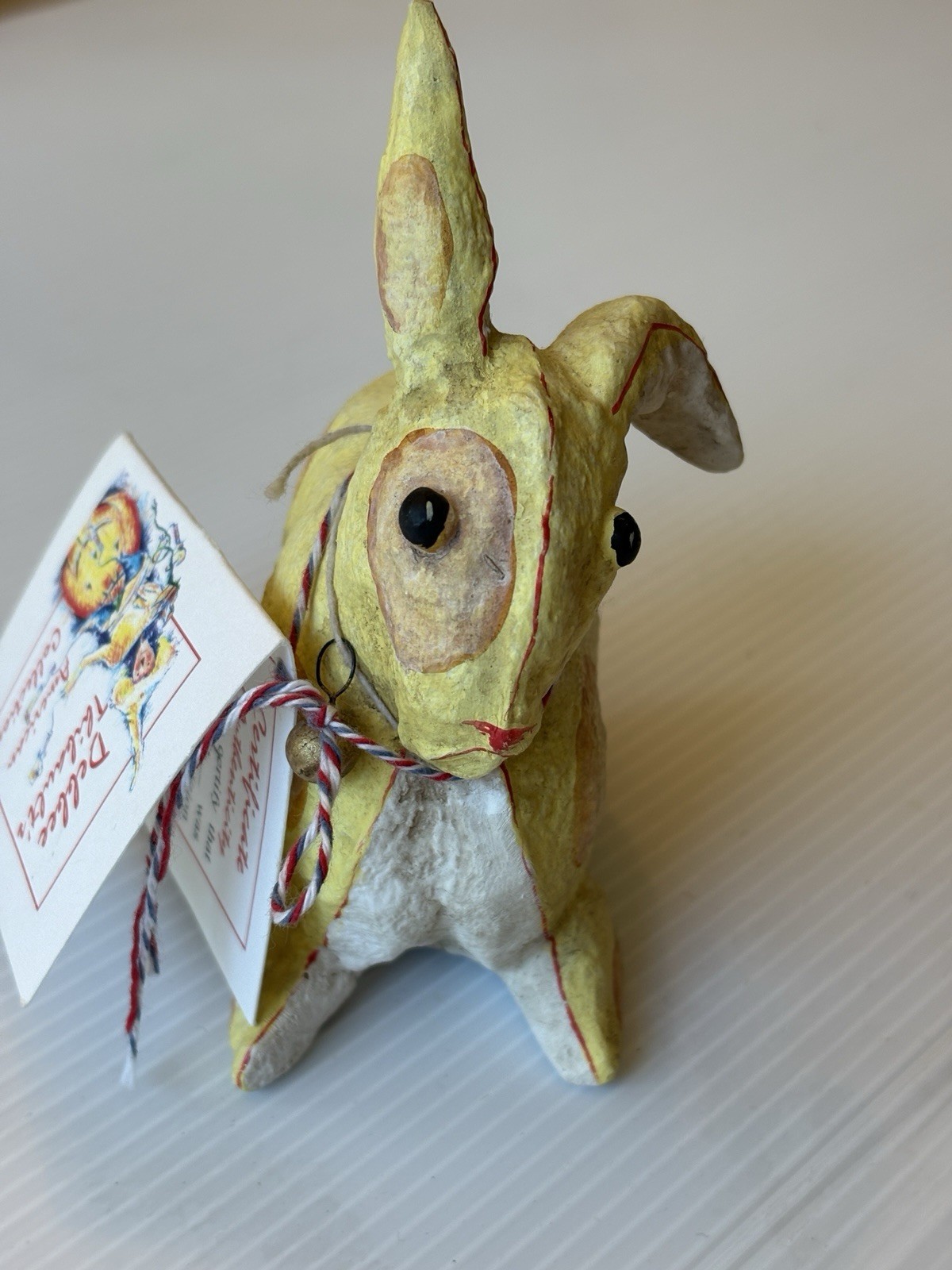 Debbee Thibault Yellow Bunny Rabbit Figurine Folk Art Limited Edition Signed NEW