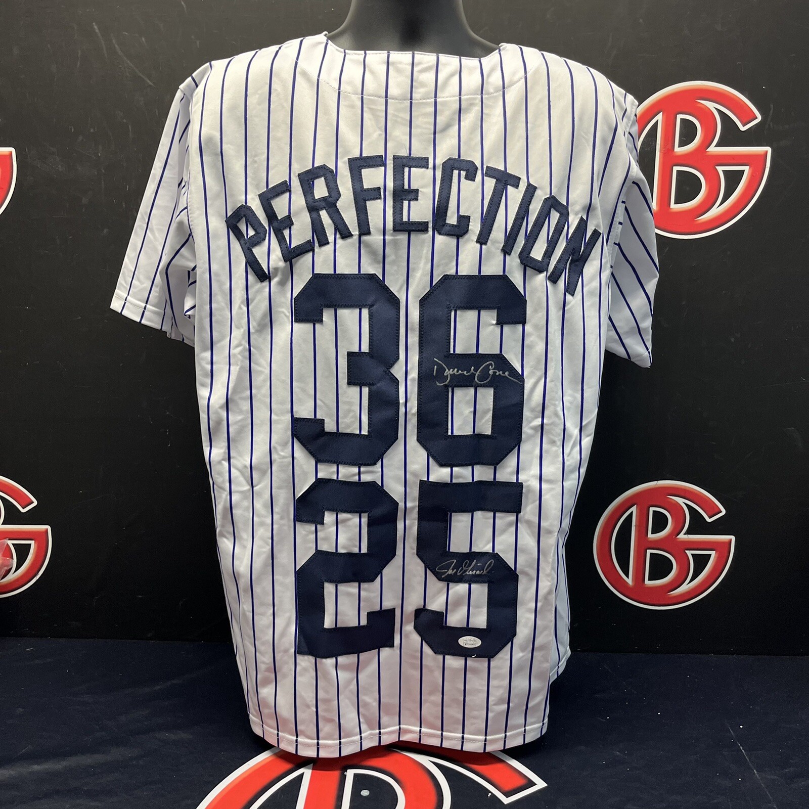 Joe Girardi David Cone Signed NY Yankees Perfection Jersey Autographed JSA COA Joe Girardi David Cone Signed NY Yankees Perfection Jersey Autographed JSA COA