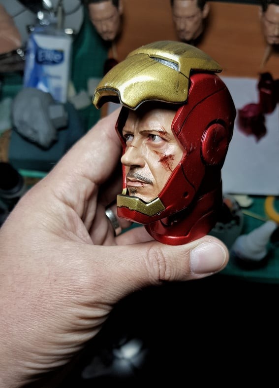 Sideshow Iron Man RDJ Custom Portrait 1/4 Scale Statue Fan Art