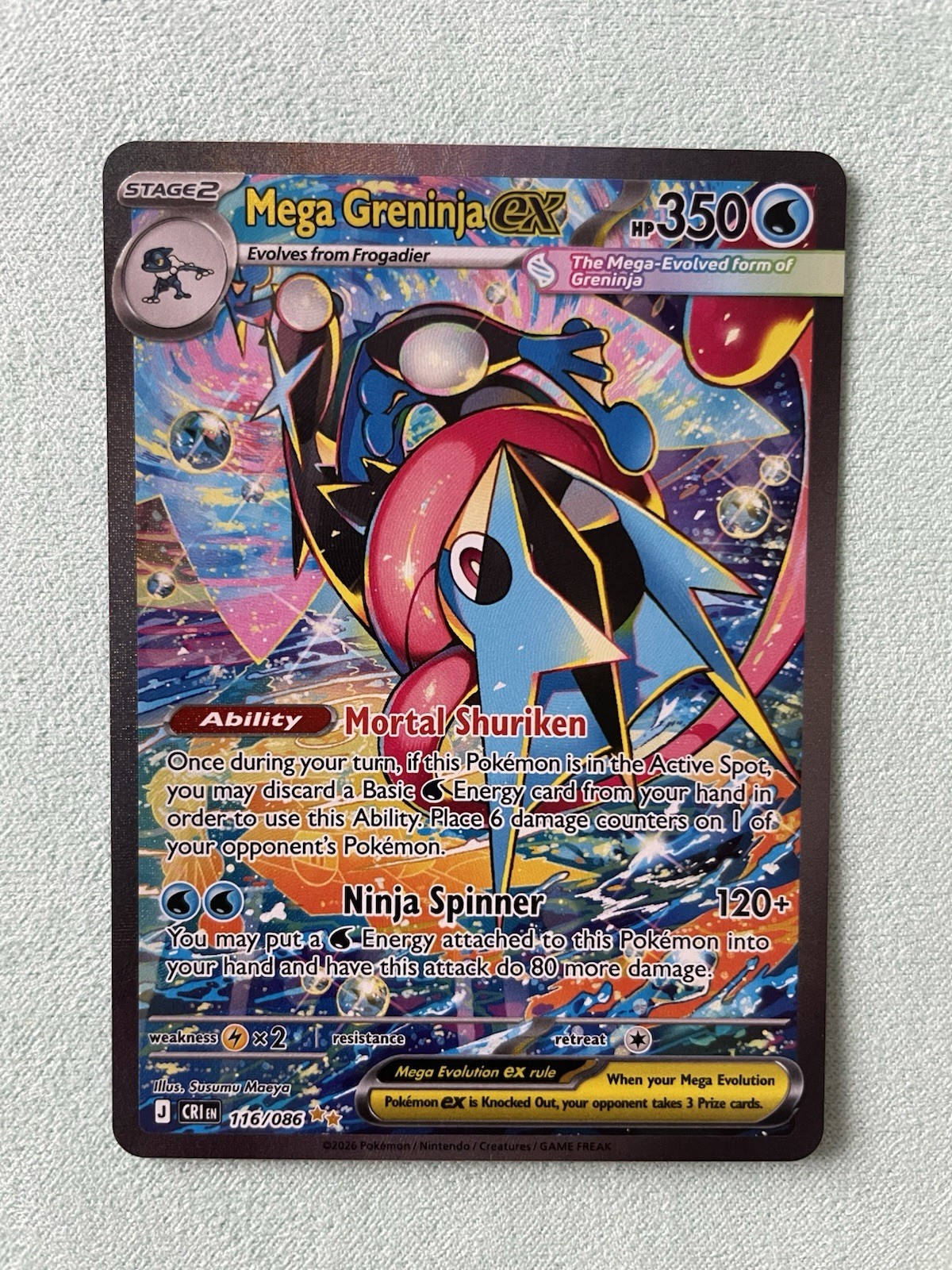 Pokemon TCG | Chaos Rising | Mega Greninja Ex 116/086 Special Illustration Rare
