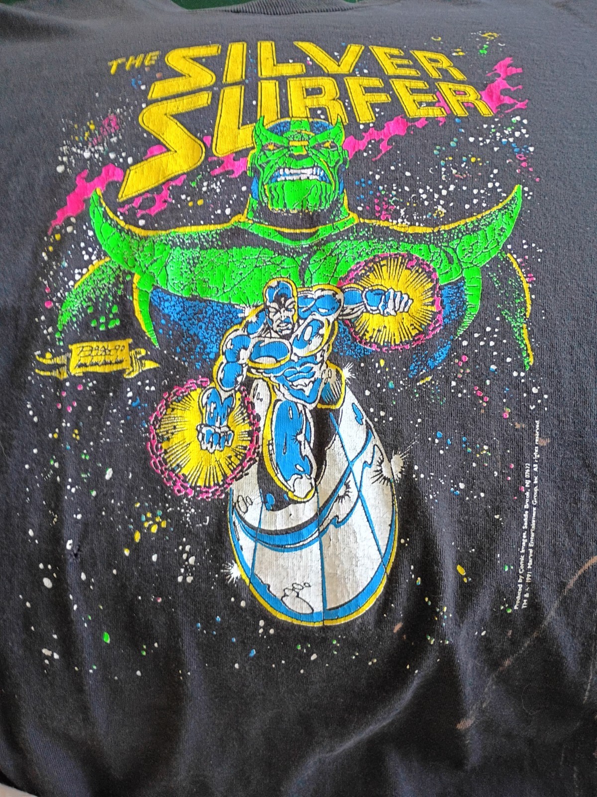VNG 91 SILVER SURFER THANOS EXTREMELY RARE GREEN VARIANT XXL NO TAG GOOD COND