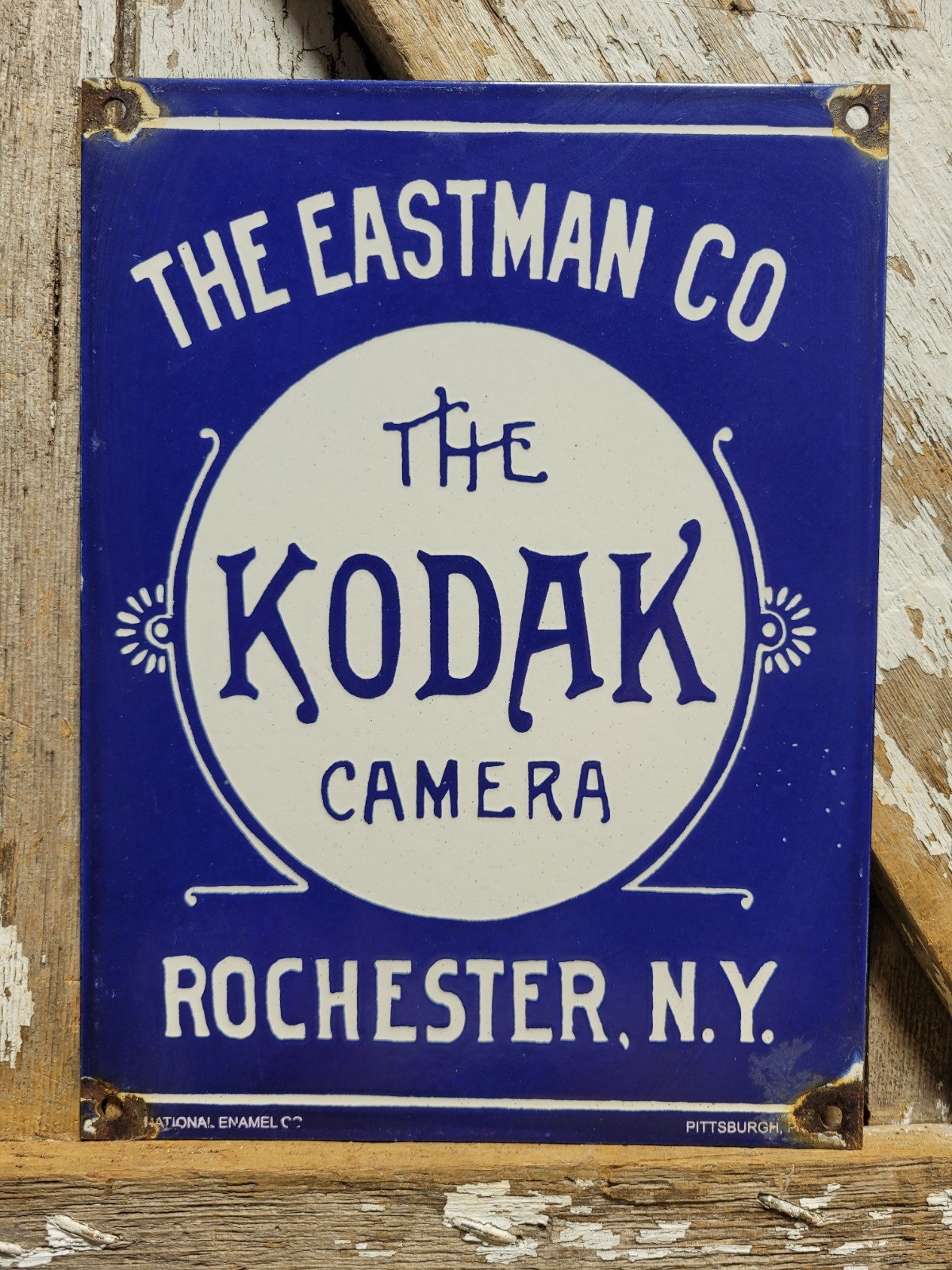 VINTAGE KODAK PORCELAIN SIGN OLD EASTMAN CAMERA PHOTOGRAPHY FILM ROCHESTER NY