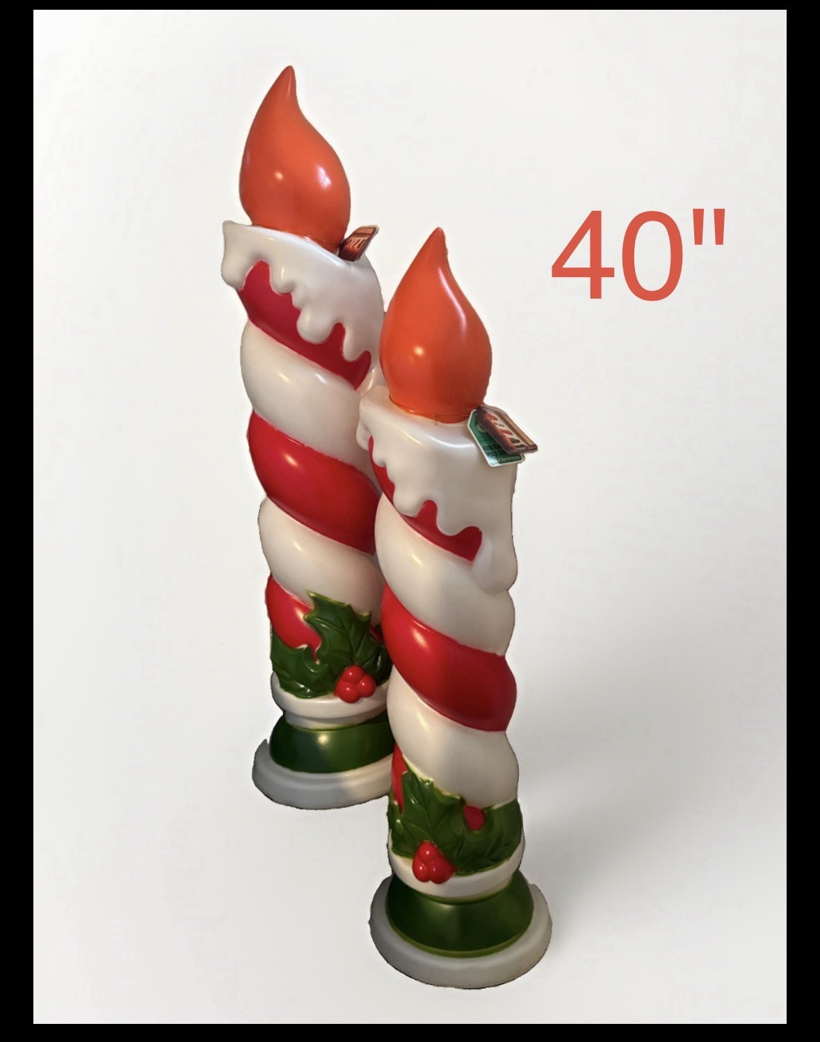 Set of 2 Mr Christmas Blow Mold 40 inch 3.5' Light Up Candle Pair NEW Set of 2 Mr Christmas Blow Mold 40 inch 3.5' Light Up Candle Pair NEW