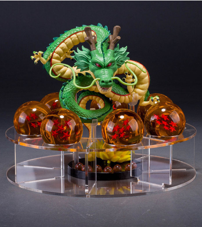 Anime Dragon with 7 balls Dragon Stereo Ball Z Stand Stars Crystal Green