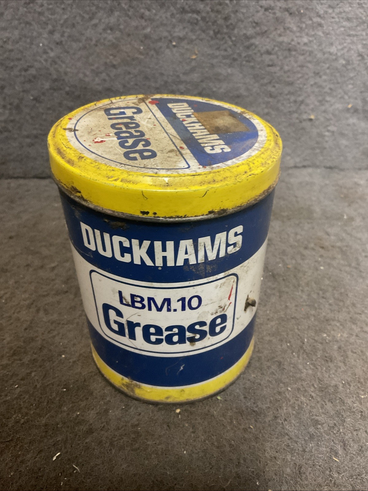 Duckhams LB10 Grease Can Vintage ManCave Auto Jumble Garage Workshop (EMPTY)