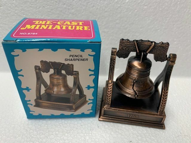 LIBERTY BELL BRONZE DIE CAST METAL COLLECTIBLE PENCIL SHARPENER NEW / BOX