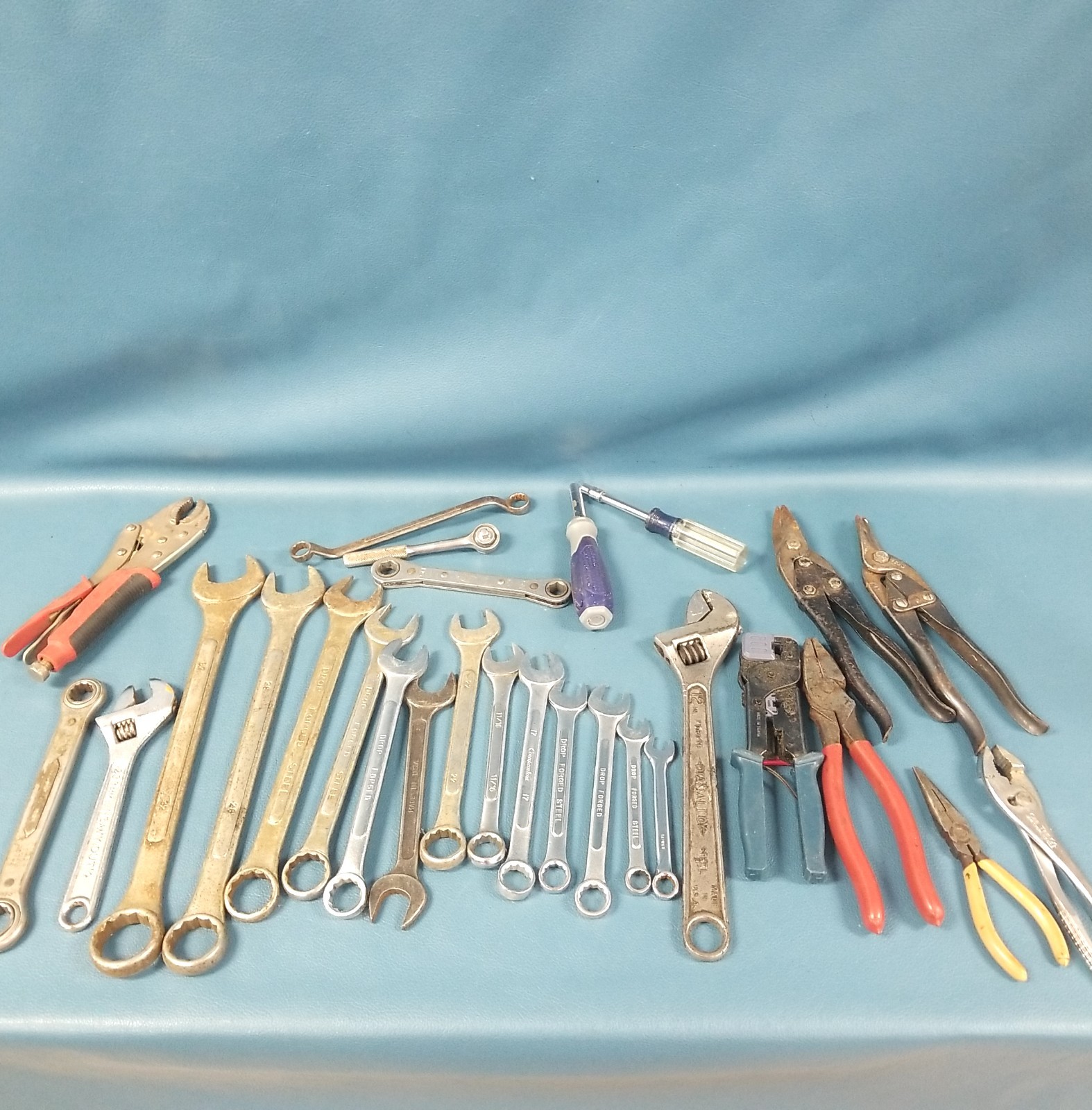 Grandpa's Workbench Stash Wrenches & Pliers & Ratchets Mix Sizes Vintage-Modern