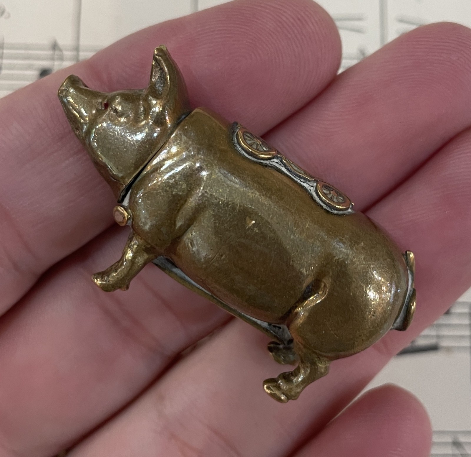 Rare Antique French Match Case Vesta Pig Car c1900 Rare Antique French Match Case Vesta Pig Car c1900