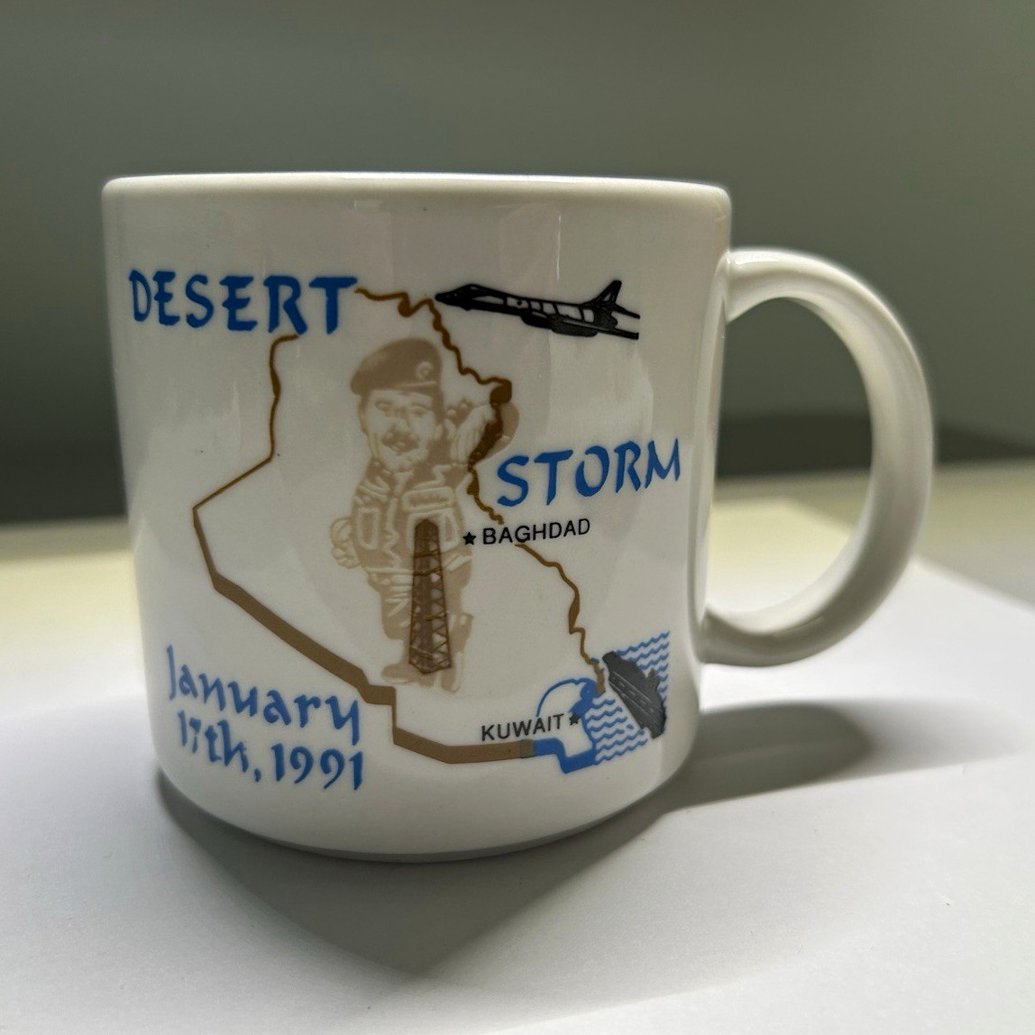 Vintage Desert Storm Desert Shield Gulf War Mug 1990 1991 Saddam Baghdad Kuwait Vintage Desert Storm Desert Shield Gulf War Mug 1990 1991 Saddam Baghdad Kuwait