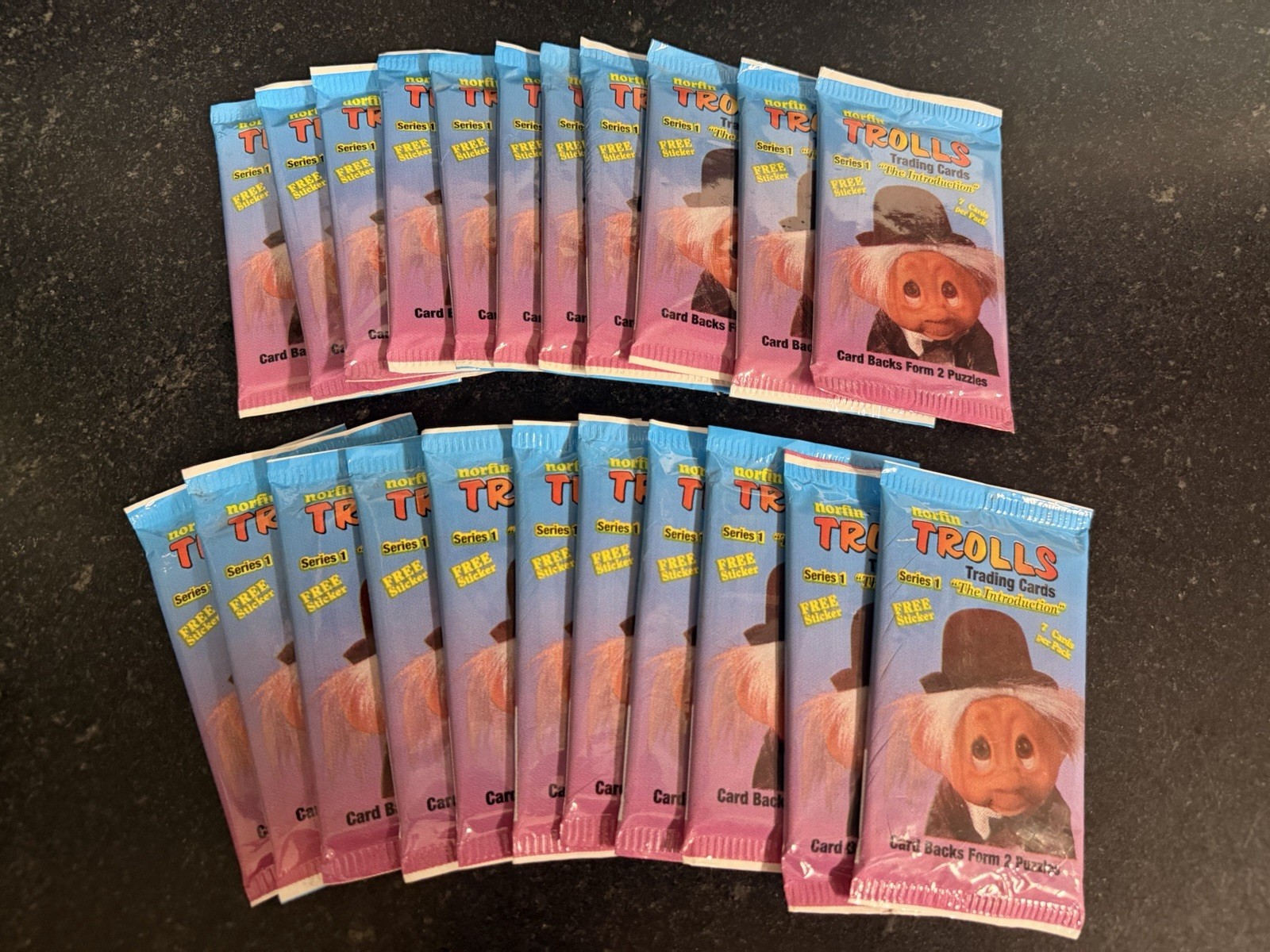 Vintage 1992 Norfin Trolls Series 1 Trading Cards Factory Sealed Lot of 22 Packs