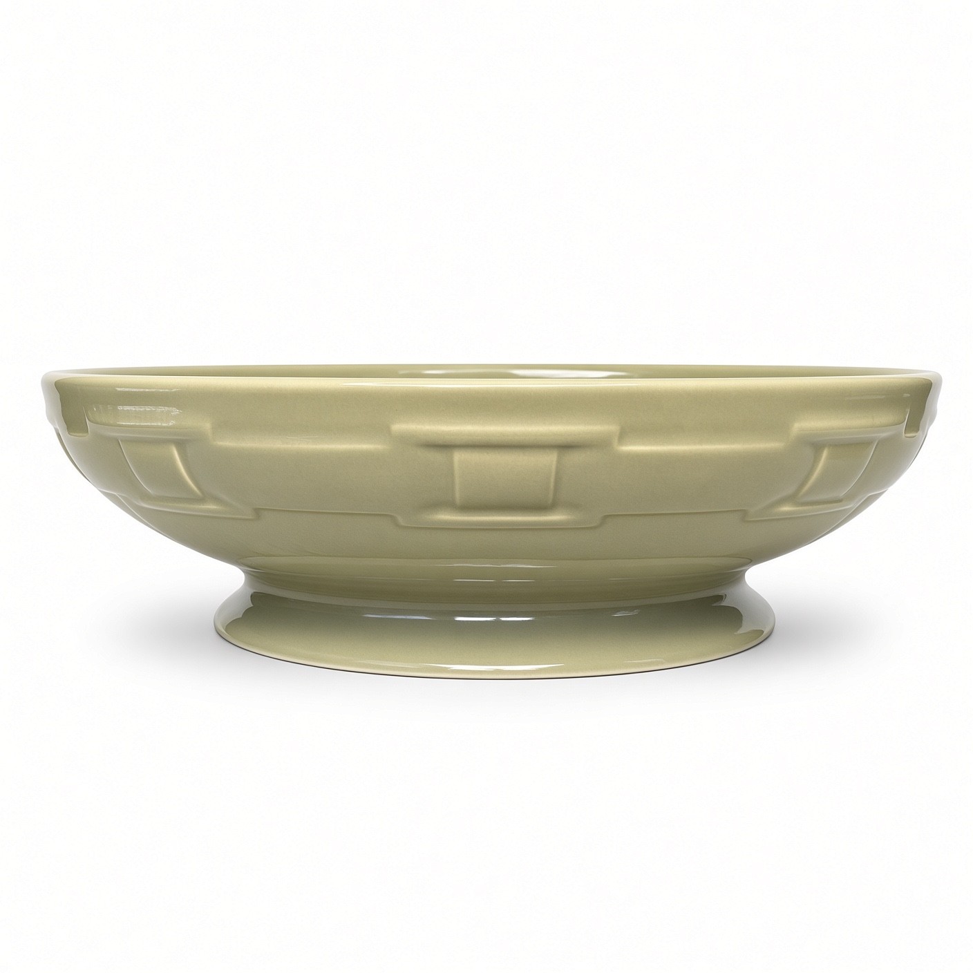 Longaberger Woven Traditions LG Footed Pasta Bowl Sage 3234860 w/ Box