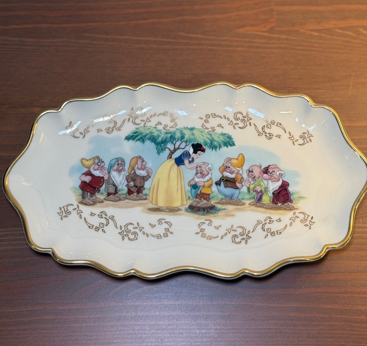 Lenox Disney Snow White Seven Dwarfs Candy Dish 1997 Original Tag USA Vtg Lenox Disney Snow White Seven Dwarfs Candy Dish 1997 Original Tag USA Vtg