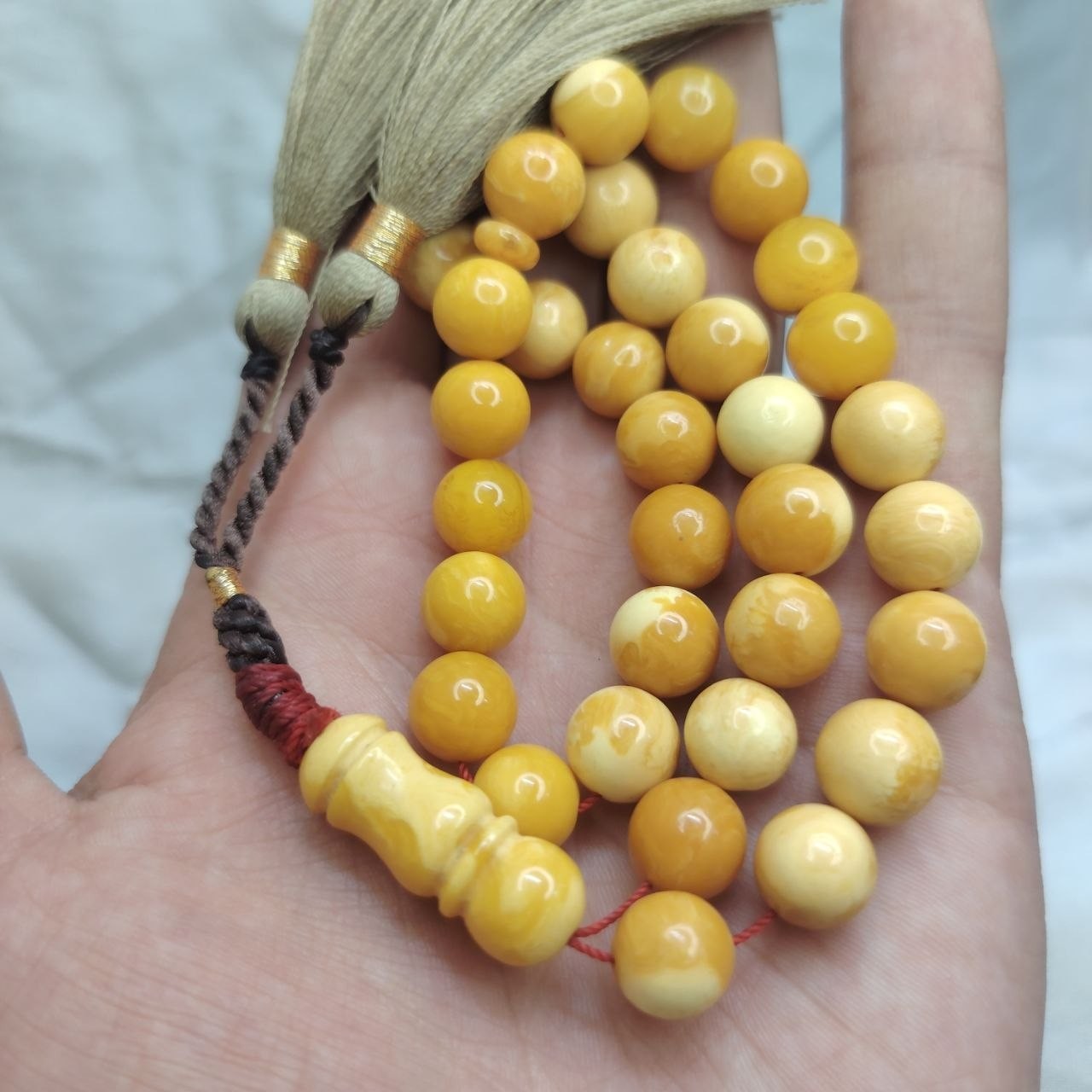 Vintage Amber Dust Tasbih 36 Beads Natural Incense Aroma Islamic Prayer Beads 25