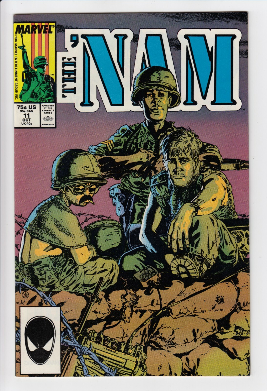 The \'NAM #11 - 12 - 13 - 15 - 17  LOT of 4 Total 1987 Vietnam War Marvel Comics