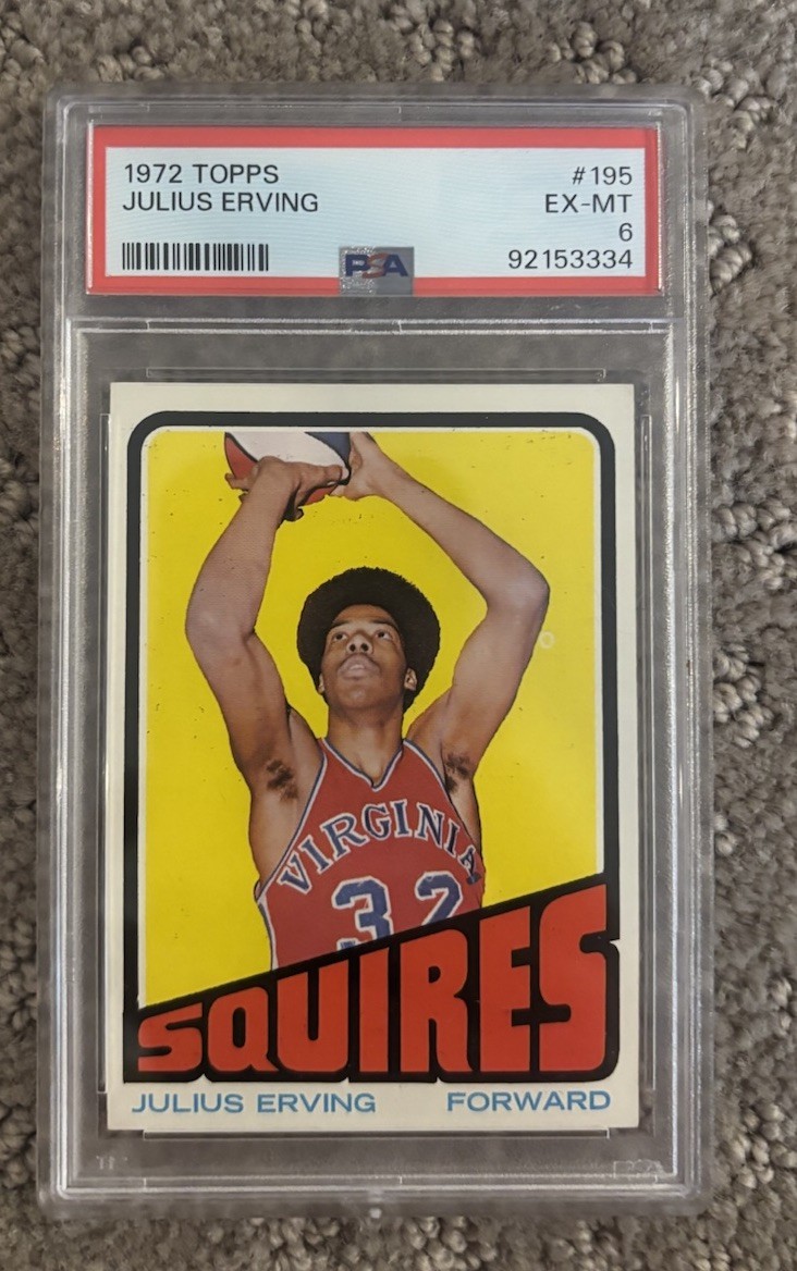 1972 Topps Julius Erving PSA 6 Rookie Card Squires 76ers 1972 Topps Julius Erving PSA 6 Rookie Card Squires 76ers