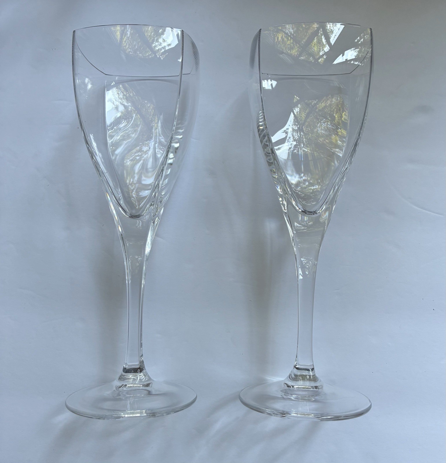 Set of 2 Mikasa “Panache” Crystal Water Goblets 9” Square Design Germany Set of 2 Mikasa “Panache” Crystal Water Goblets 9” Square Design Germany