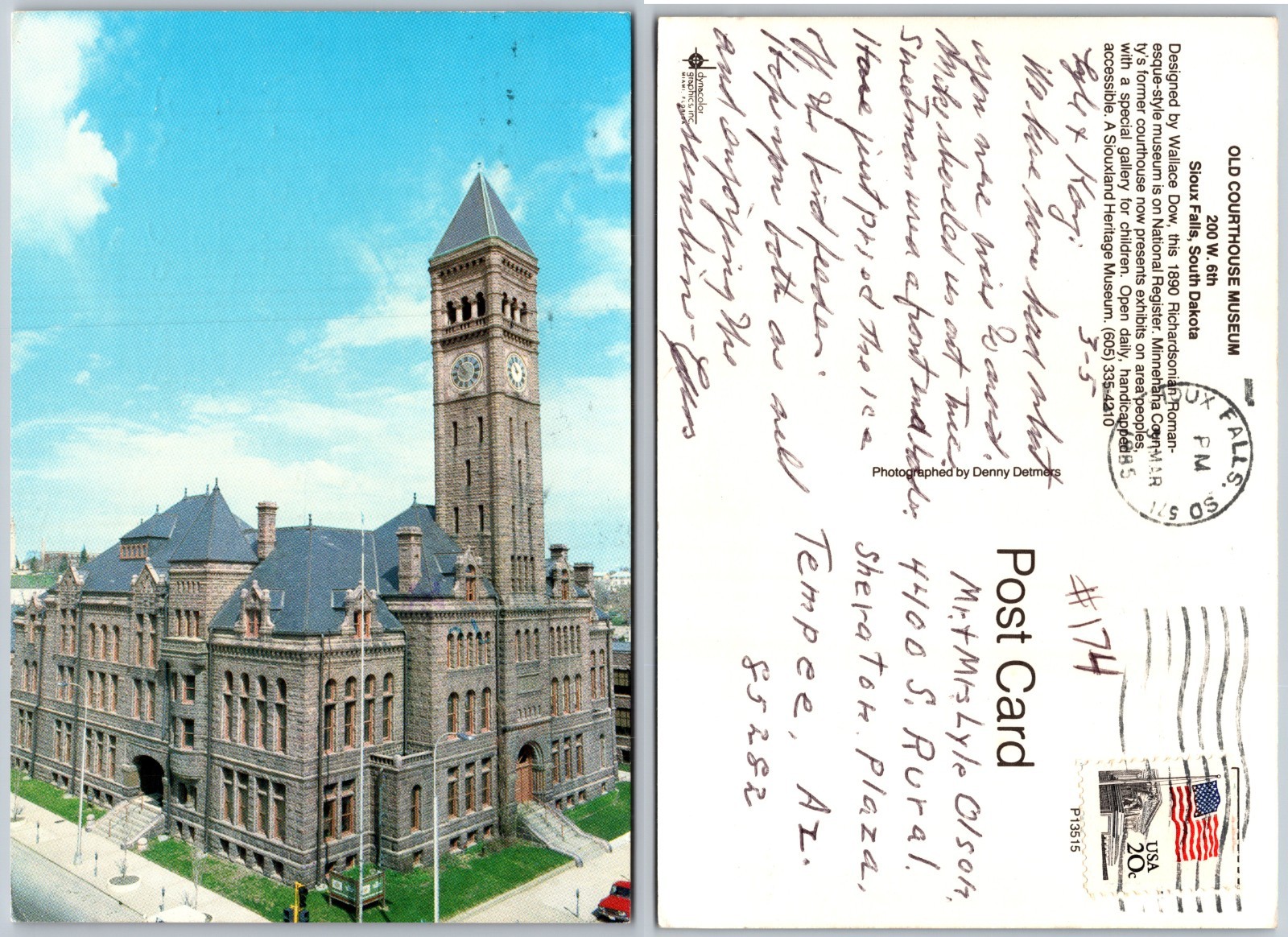 Continental Old Courthouse Museum Sioux Falls Postcard