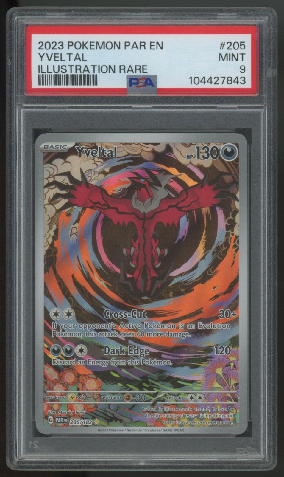 2023 Pokemon Yveltal Paradox Rift Illustration Rare #205 PSA 9 (C)