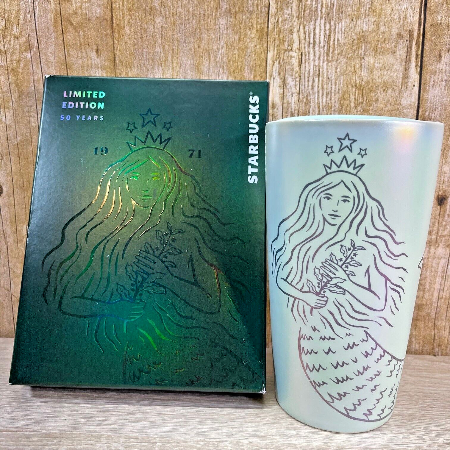 Starbucks Mermaid Anniversary Limited Edition 50 Years Tumbler Travel Mug 12 oz