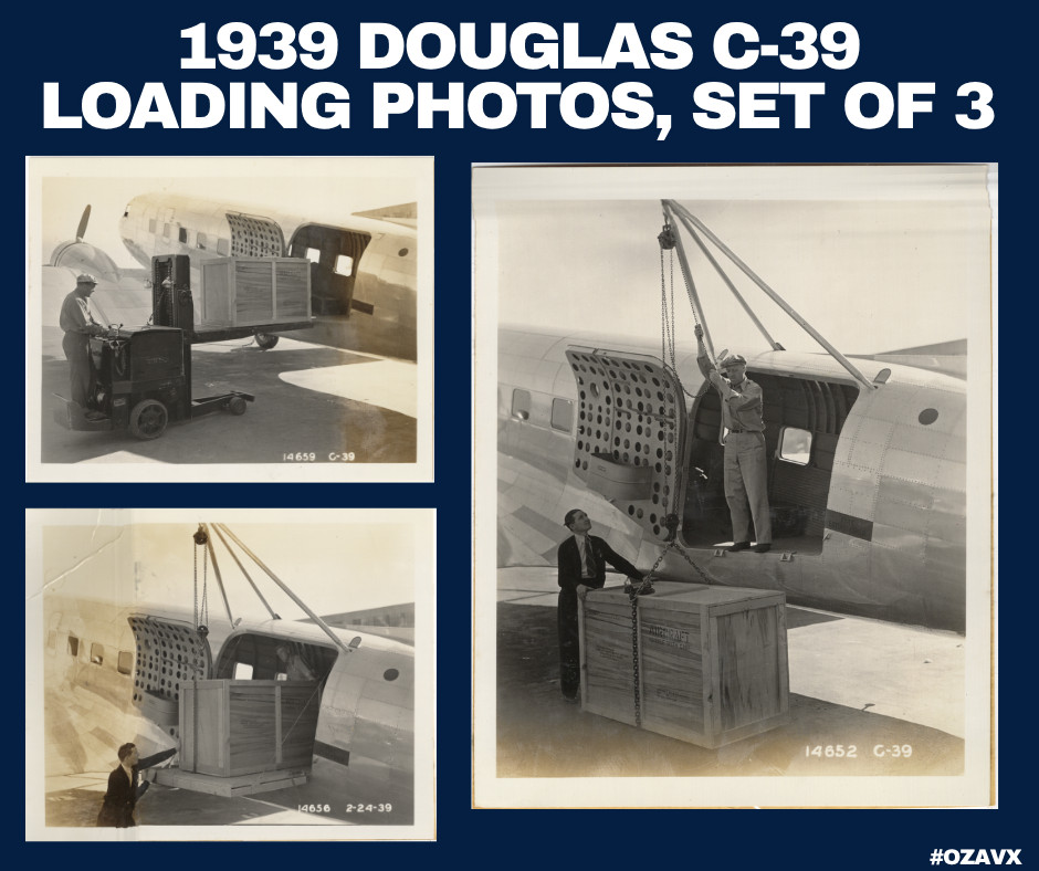 Last of the DC-2 Line: Douglas C-39 Factory Loading Photos, Set of 3 Last of the DC-2 Line: Douglas C-39 Factory Loading Photos, Set of 3