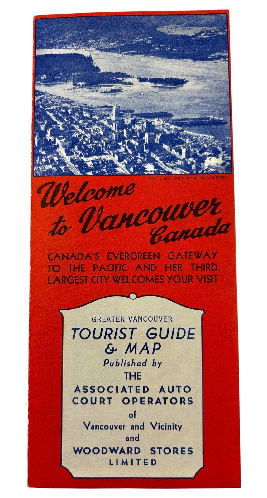 Vtg 1940s Welcome to Vancouver Canada Pamphlet Map Downtown Stanley Park