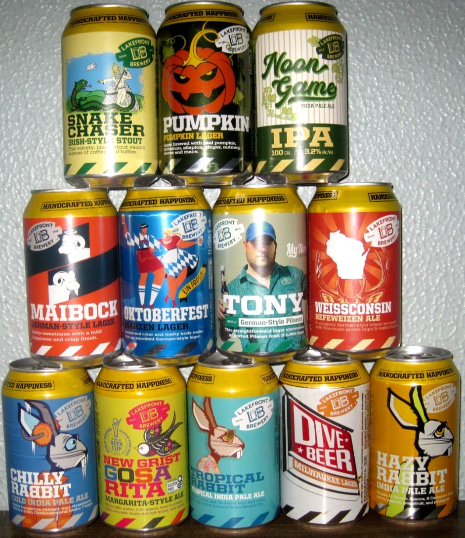 12 Different Lakefront Bottom Opened Empty Beer Cans From Wisconsin Lot 791 12 Different Lakefront Bottom Opened Empty Beer Cans From Wisconsin Lot 791