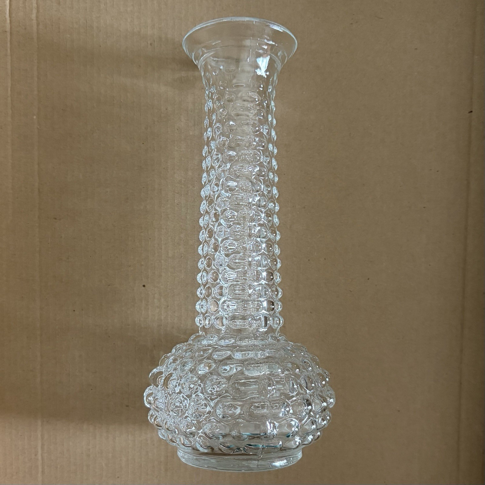 Vintage E.O. Brody Clear Hobnail Glass Bud Vase USA 7.75” Mid-Century Cottage Vintage E.O. Brody Clear Hobnail Glass Bud Vase USA 7.75” Mid-Century Cottage