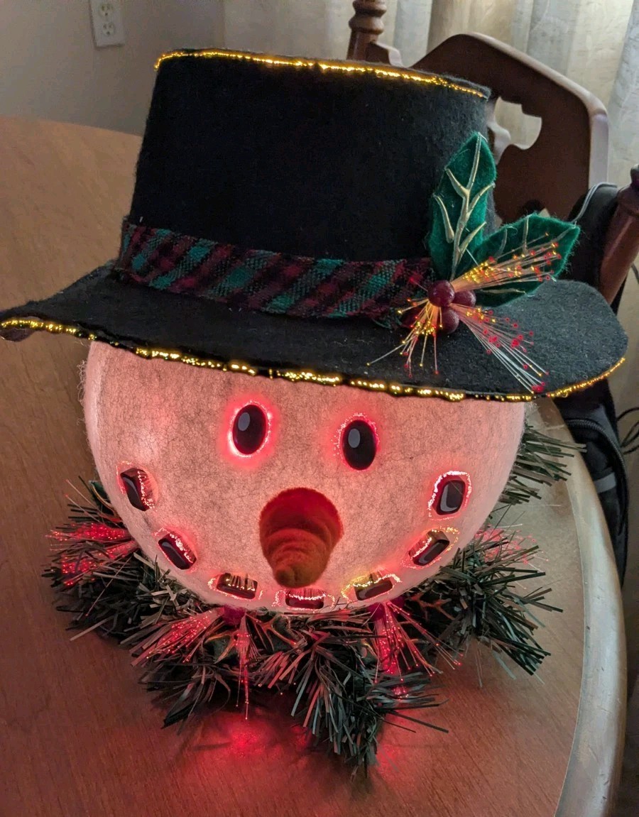 Gemmy Fiber Optic Snowman 2003 Christmas Decor