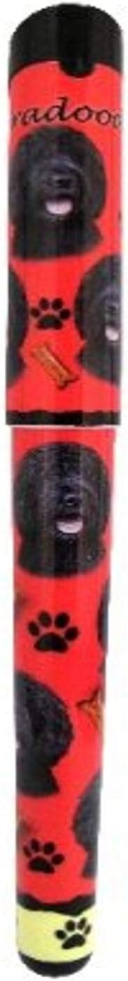 LABRADOODLE-Black-  Pen- Easy Glide Gel Pen-Rubber Grip, Refillable, Shirt Clip