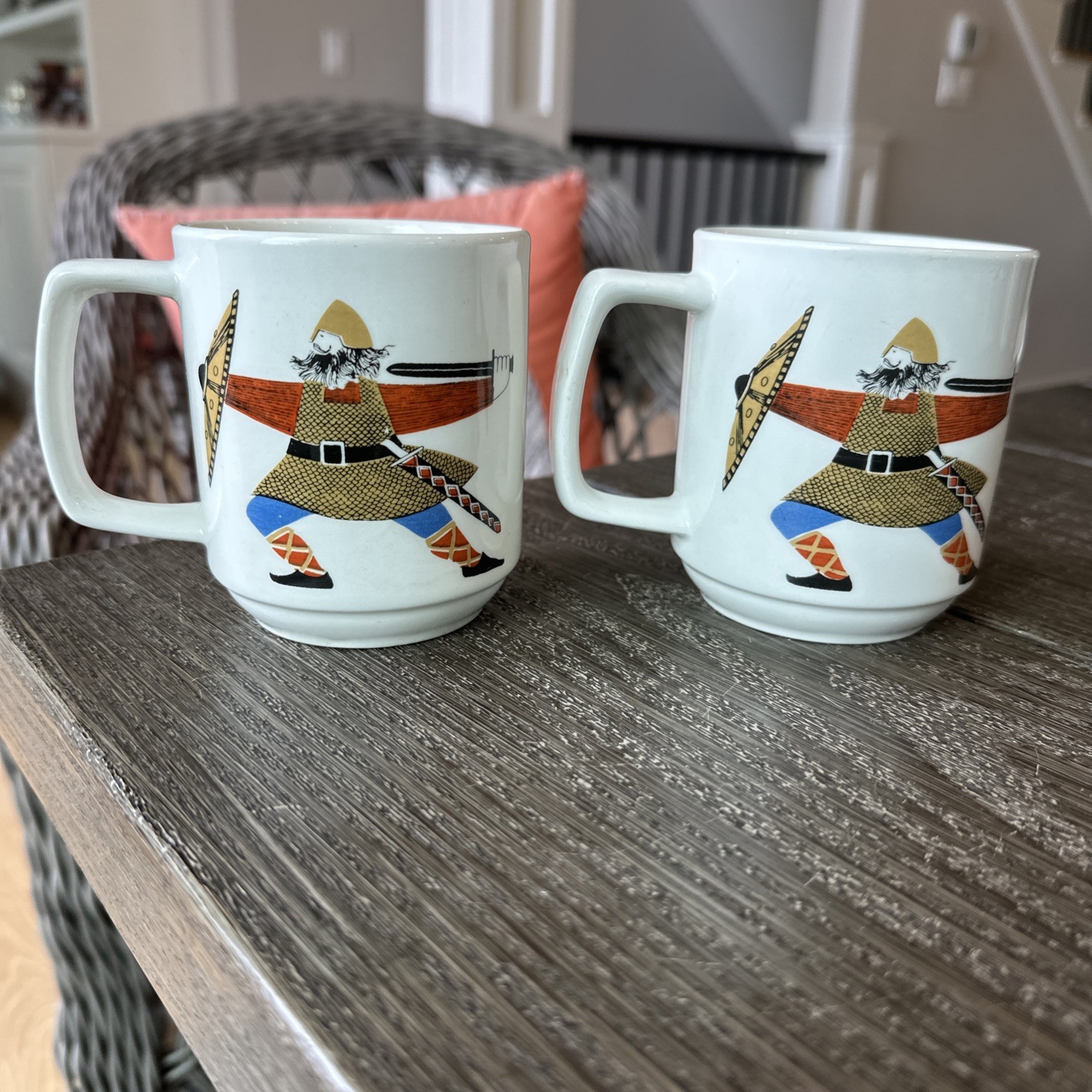 Figgjo Flint Made In Norway Set Of Two Mugs MCM Collectible Vintage