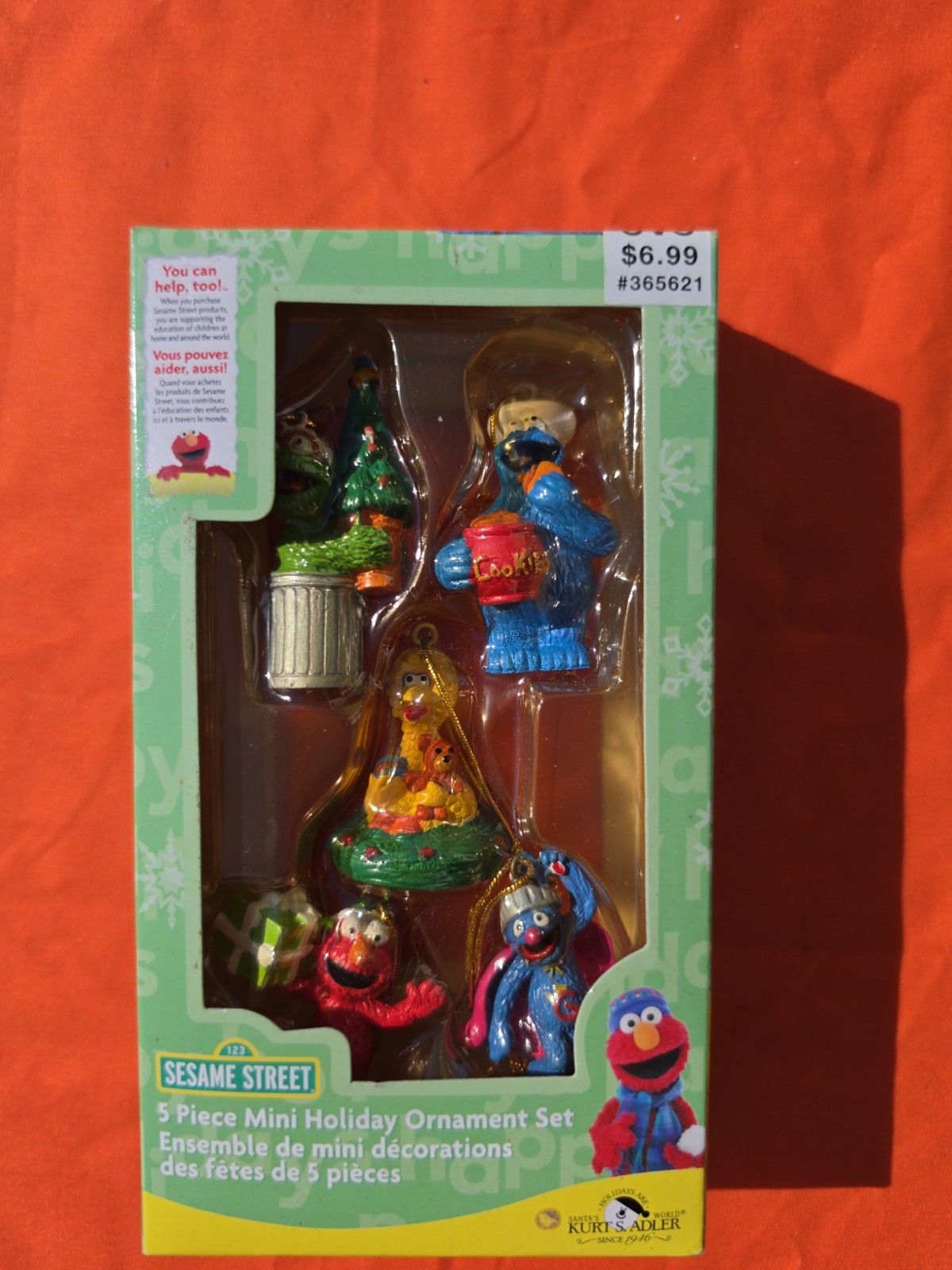 Sesame Street Kurt S. Adler 5 Piece Mini Holiday Ornament Set Elmo Cookie Oscar Sesame Street Kurt S. Adler 5 Piece Mini Holiday Ornament Set Elmo Cookie Oscar