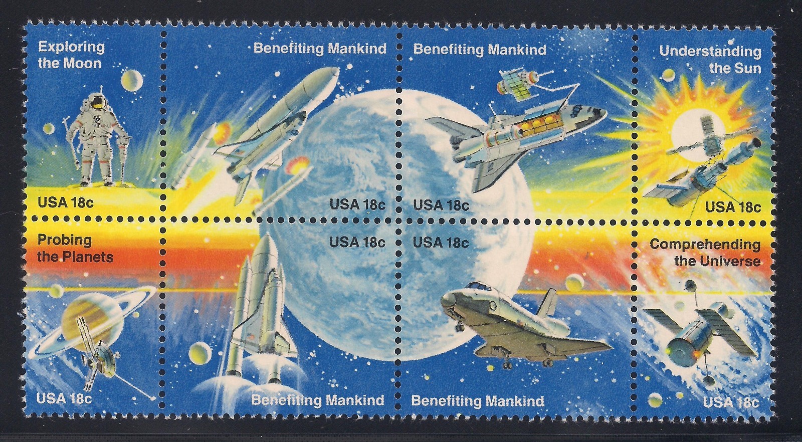 U.S. SPACE ACHIEVEMENTS 1970\'s-80\'s NASA - SPACE SHUTTLE - SET OF 8 U.S. STAMPS