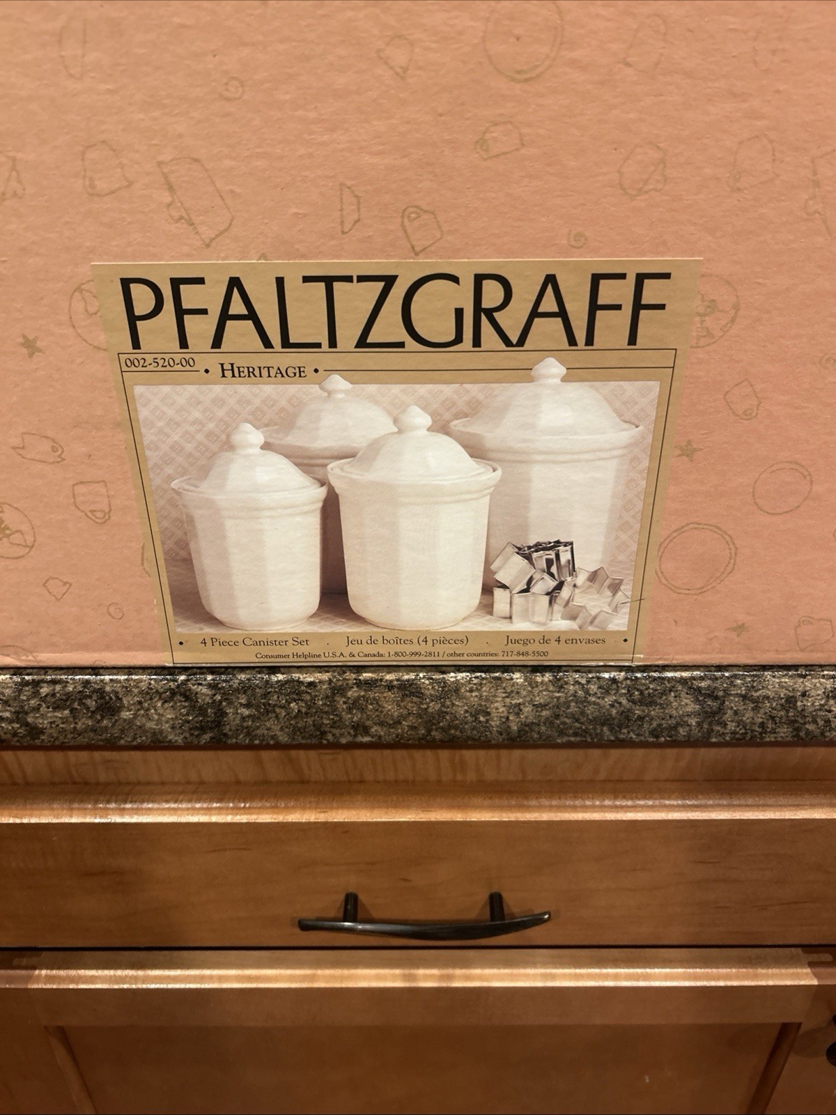 Pfaltzgraff Heritage White Porcelain Canister Set Vintage, 4 Pieces