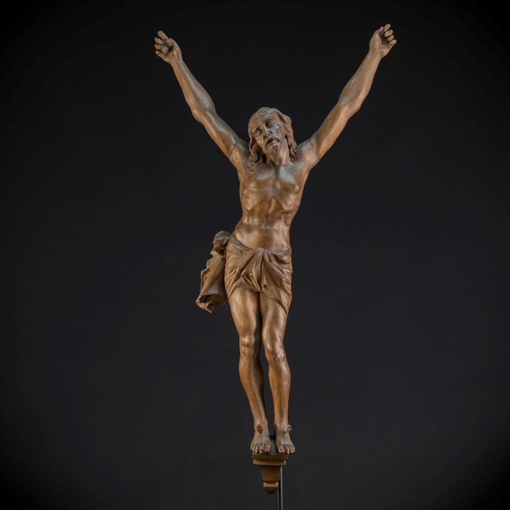 Corpus Christi Sculpture 1700s| Baroque 18th C Christ Wood Jesus Statue | 25.8