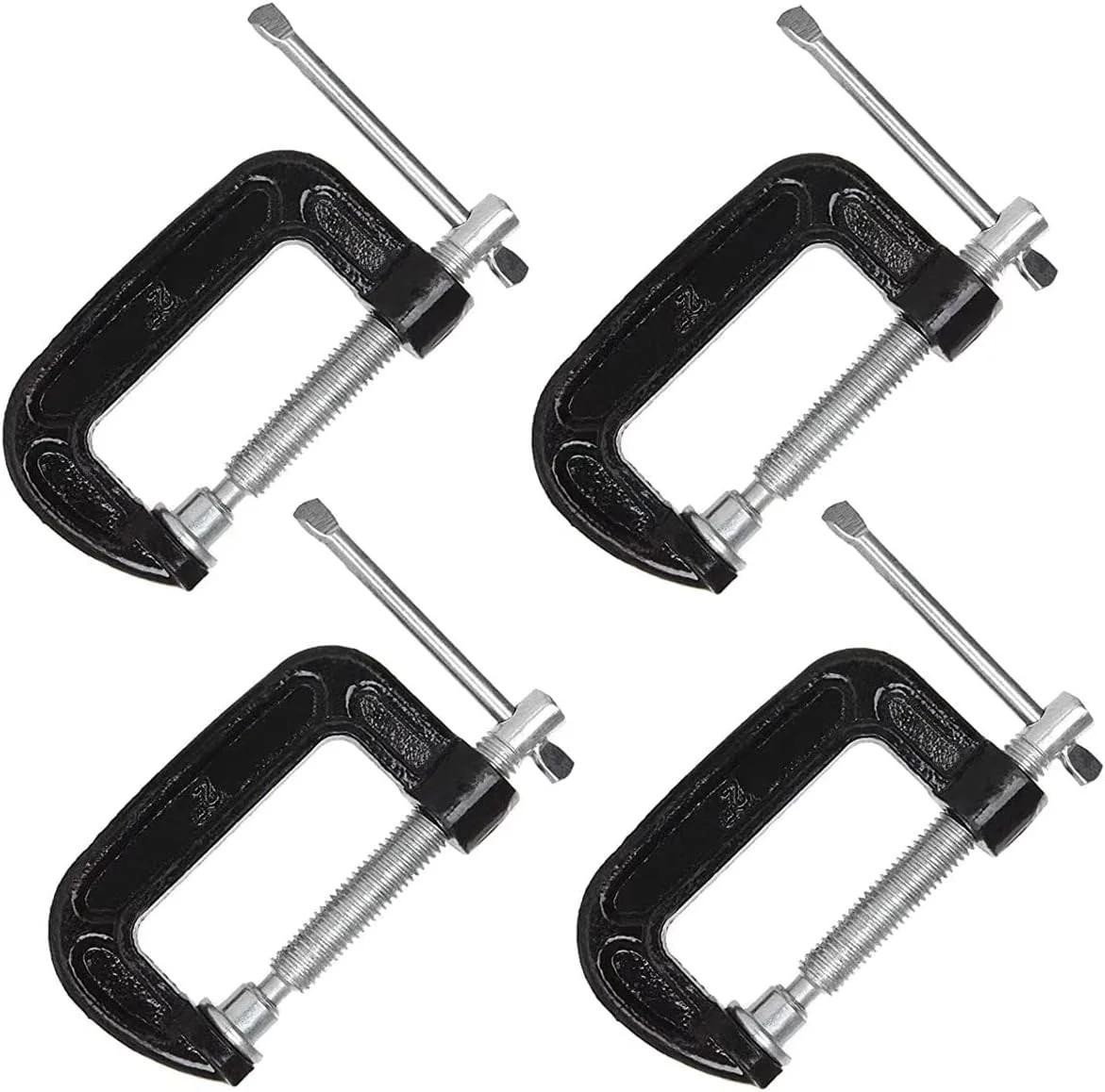 4pcs - 2 Inch C-clamp Set, Heavy Duty Steel C Clamp Industrial Strength C Clamps 4pcs - 2 Inch C-clamp Set, Heavy Duty Steel C Clamp Industrial Strength C Clamps