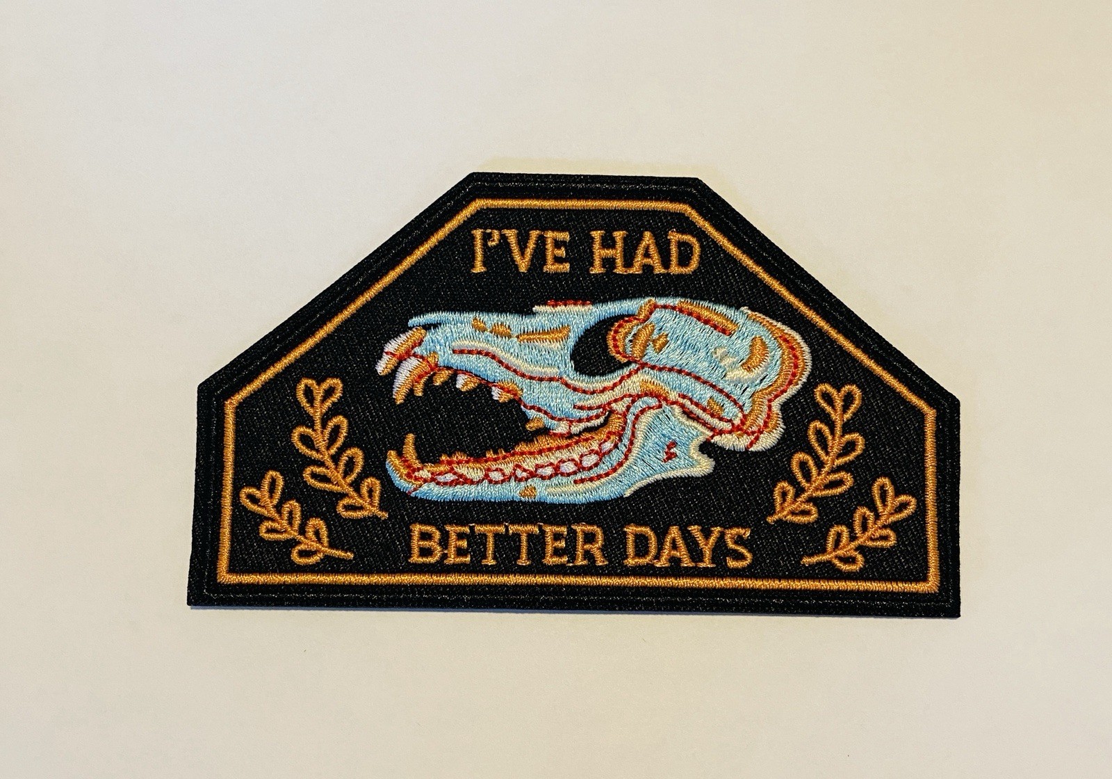 I\'VE HAD BETTER DAYS SKULL EMBROIDERED IRON ON PATCH **FREE SHIPPING**