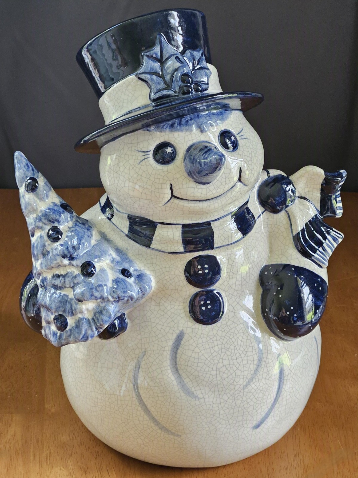 VINTAGE 1998 Potting Shed Snowman Christmas Tree Signed Discontinued 14 Inch