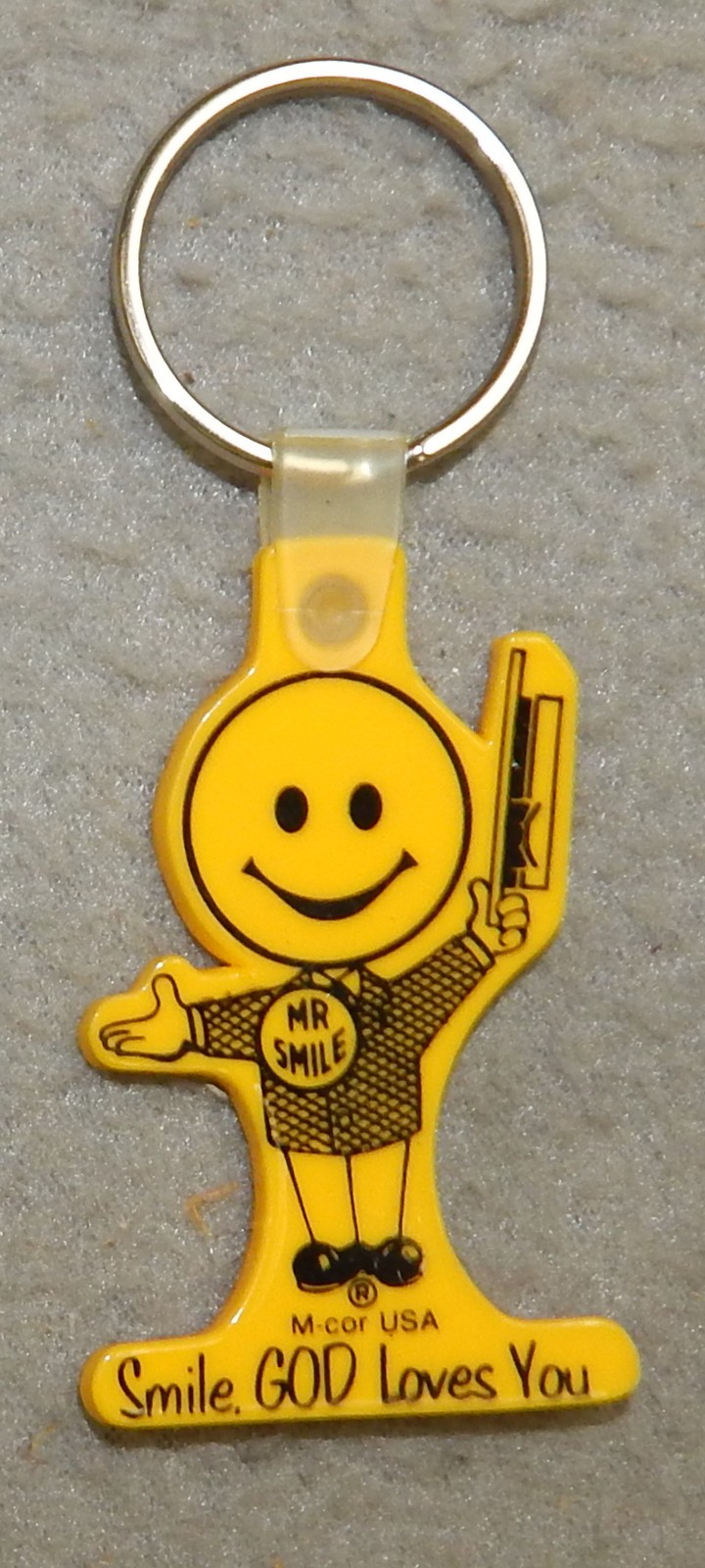 Vintage Mr. Smile - Smile God Loves You Keychain (2  1/2\
