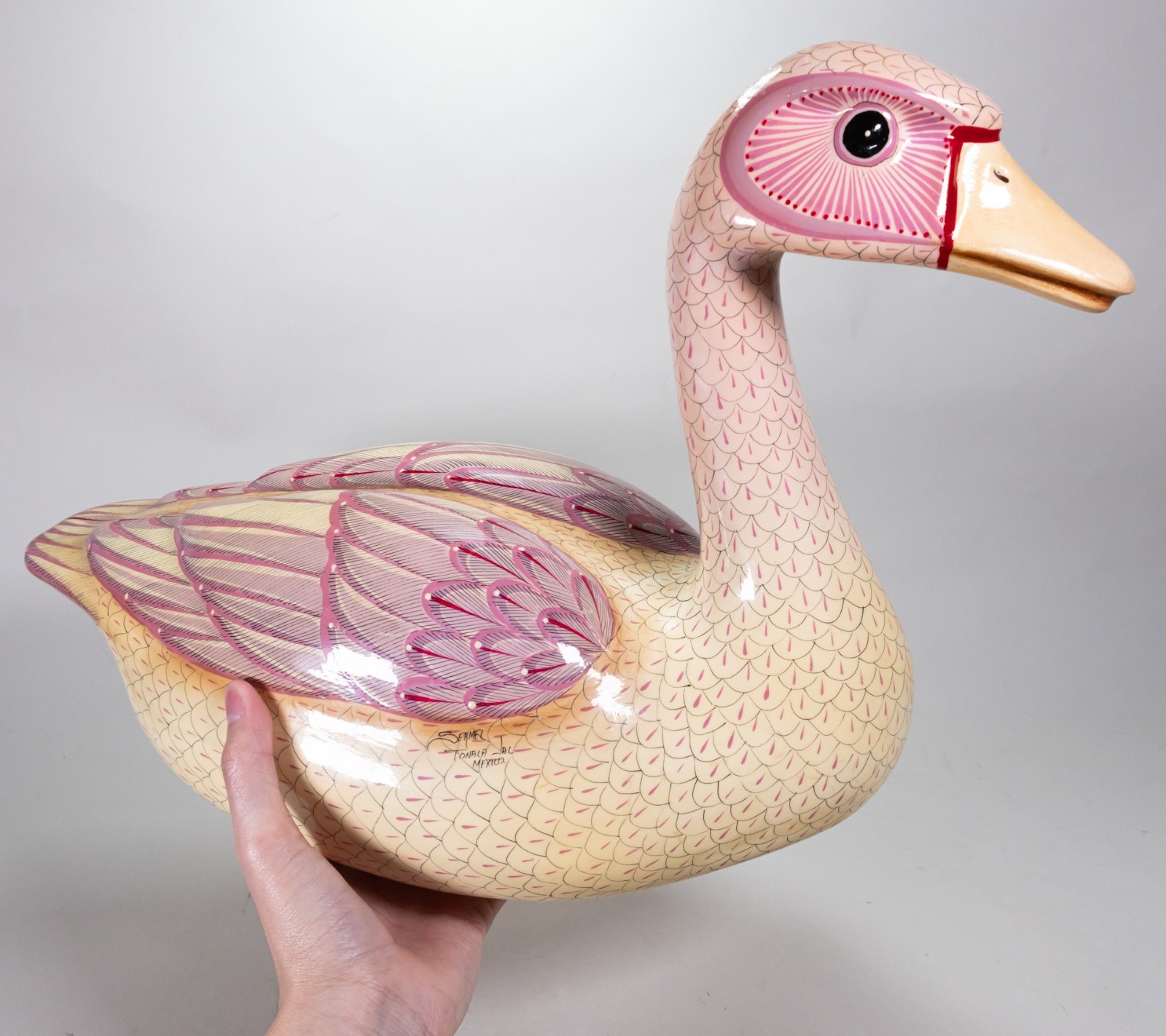 Vintage Sermel Signed Mexican Paper-Mache Duck