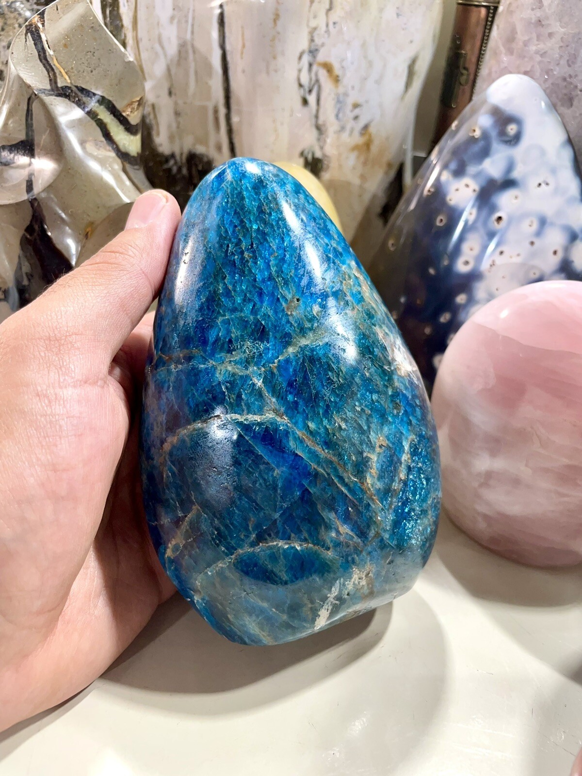 Blue Apatite Crystal Rock Healing Crystals Yoga Reiki Meditation Size 6” ZENDA Blue Apatite Crystal Rock Healing Crystals Yoga Reiki Meditation Size 6” ZENDA
